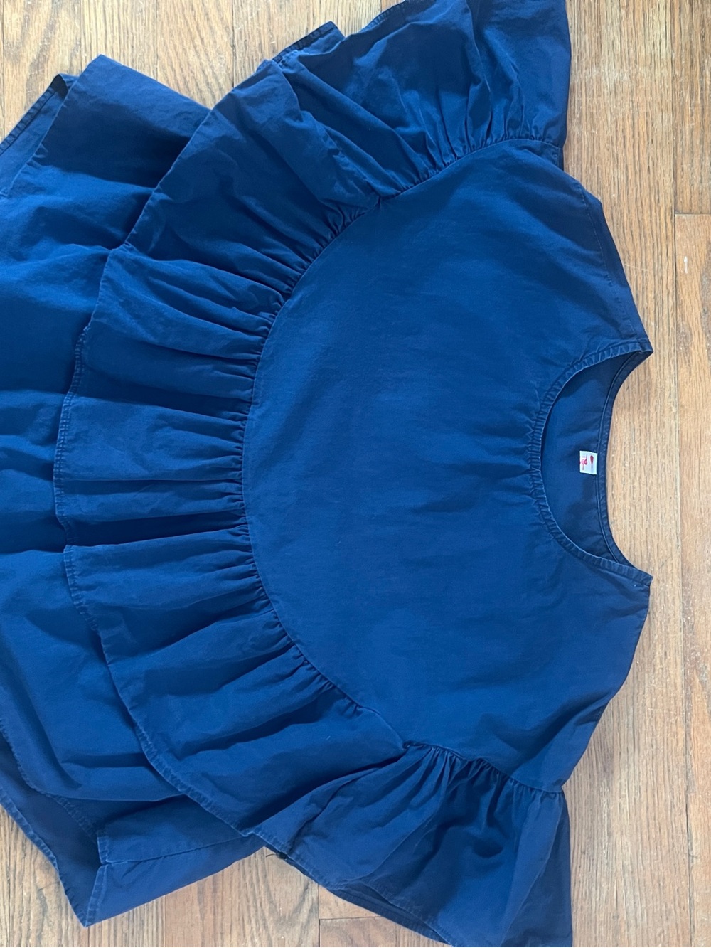 Princess Polly Navy Ruffle Sleeve Peplum Top